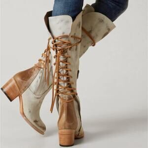 Freebird Cosmo White Rare Knee High Heeled Leather Boot 8